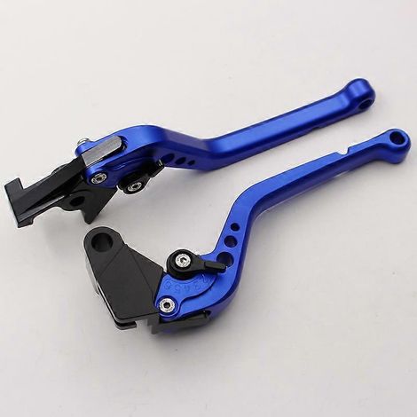 Modification pour moto Kawasaki Z650 2017-2022 : levier de frein, d'embrayage et de klaxon réglable au guidon (bleu, à poignée longue). (1/5)