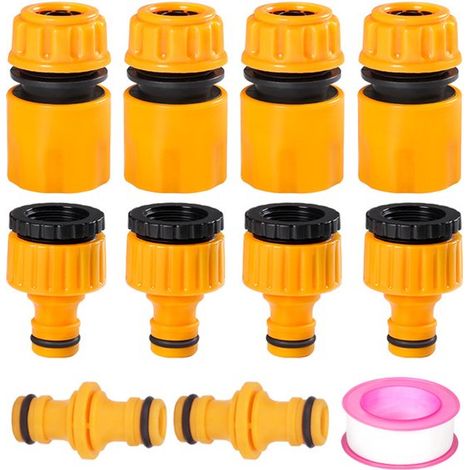 Raccords de tuyau d'arrosage universels - 20 mm - ensemble de raccords de tuyau d'arrosage - adaptateur de tuyau - raccord rapide - 11 pièces (1/5)