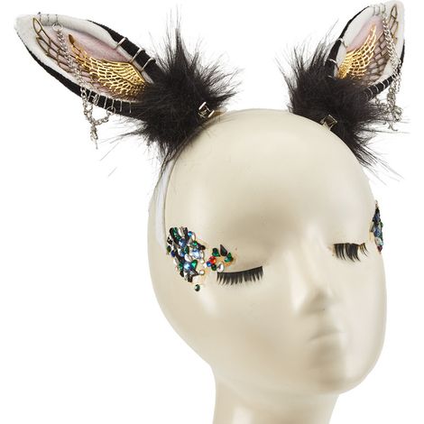 Punkige, handgefertigte Haarspangen mit Hasenohren, gotische Tierohrflügel, Spinnenhaarspangen, Haaraccessoires der dunklen Subkultur aus der Gothic-Szene (1/5)