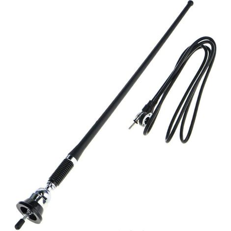 36cm Car FM AM Radio Antenna, Flexible Mast Radio FMAM Antenna Universal Car Stereo Auto Roof Fender Radio AM FM Wing Mount Signal Aerial Antenna with Antenna Extension Cable (1/4)