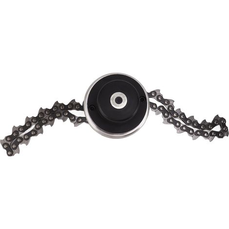 Tête de coupe-bordures à chaîne de rechange pour tondeuse à gazon, outil de jardinage extérieur, résistante à l'abrasion, sans fil, noire (1/5)