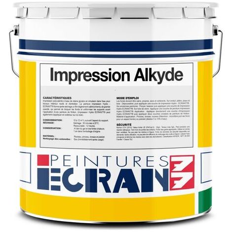 Peinture alkyde ECRAN 77 4L – Opacifiante et sans odeur – Finition satinée pour murs intérieurs et extérieurs – Application directe (1/3)