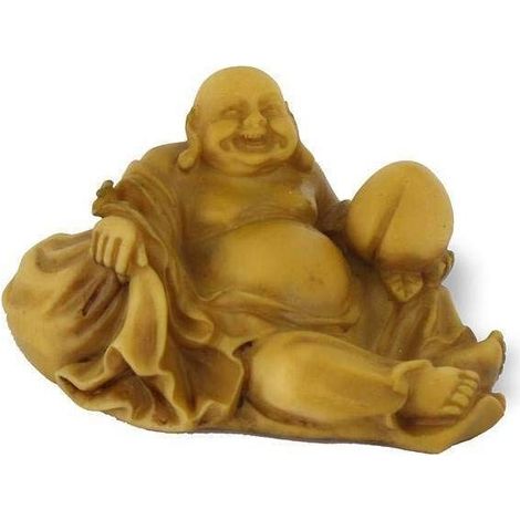 Statuette Bouddha Rieur de Bonheur - Statue Petit Bouddha Doré 7cm - Décoration Feng Shui - Objet Déco Zen Chinoise pour Intérieur, Salon, Bureau - Idée Cadeau Chine Asie Porte Chance