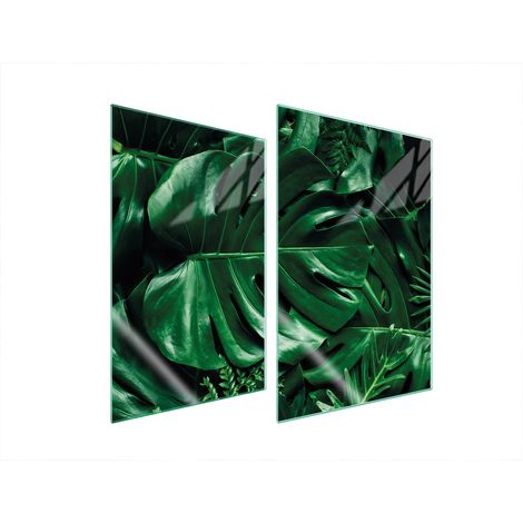 PIASTRA PROTETTIVA IN VETRO PER CUCINA 2x35x52 MONSTERA (1/5)