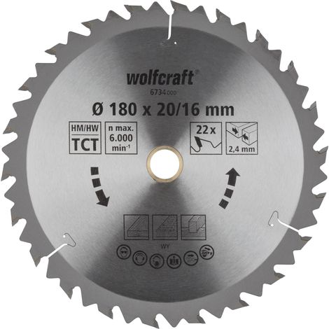 Lame de Scie Circulaire Ø 180 Mm, Ct, Alésage 20 Mm, 22 Dents, Surface Poncée, Denture Sablée Et Alternée argent (1/5)