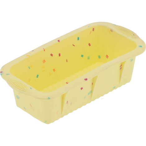 DIY Silikon-Kuchenform, Backwerkzeug, rechteckige Brotform, Backblech, Küchenhelfer, gelb mit farbiger Maserung (1/5)