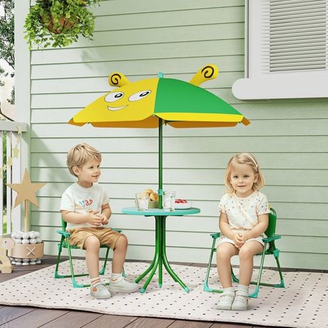 MEUBLIV Kinder-Gartenset 49,5 x 49,5 x 50 cm grün – 2 Klappstühle (1/5)