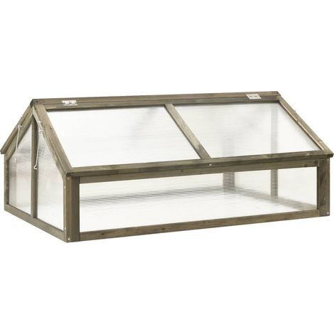Serra tenda riparo piante fiori ortaggi 114 x 80 x 50 cm legno di abete grigio 020044438
