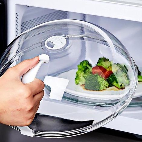Couvercle pour micro-ondes sans BPA 2025 avec poignée - Orifices de vapeur réglables 23 x 9,5 cm - Couvercle idéal pour les micro-ondes de petite et grande taille