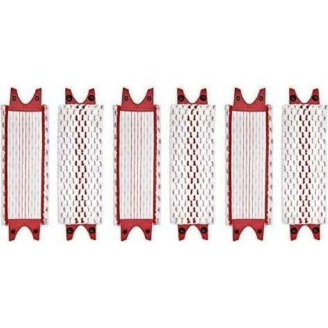 Lot de 6 têtes de balai plates en microfibre – Compatibles Vileda UltraMax – Lavables en machine – Nettoyage sols durs efficace (1/4)