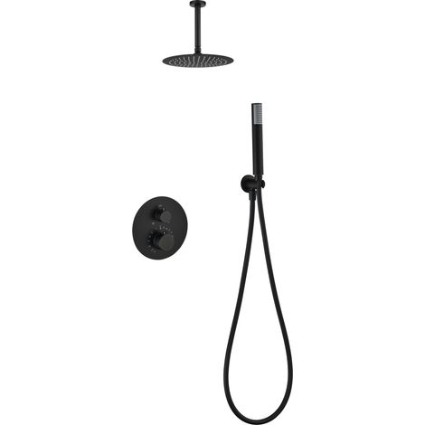 Set doccia termostatico incasso Palau finitura nero opaco [ IMEX® ]