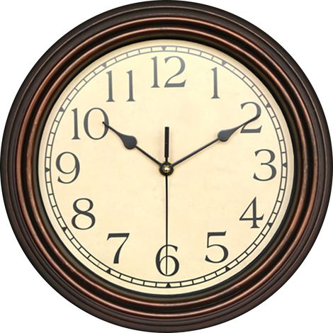 Horloge Murale Ronde - 30,5 Cm - Mécanisme Silencieux À Balayage Quartz - Pour Salon Bureau Chambre - 1 Pièce (1/5)