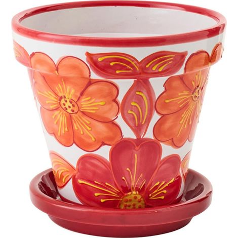 Cache-Pot Avec Soucoupe "Bennie" 27cm Orange (1/3)