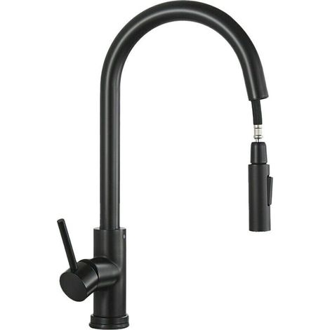 Rubinetto da cucina con doccetta estraibile, miscelatore per lavello da cucina girevole a 360°, miscelatore per acqua calda e fredda con 2 modalità di getto. (1/4)