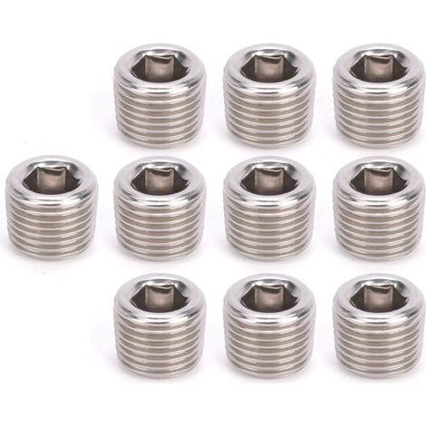 10 pièces Bouchon fileté mâle BSPP 1/8 pouce en acier inoxydable 304, tête hexagonale (1/5)