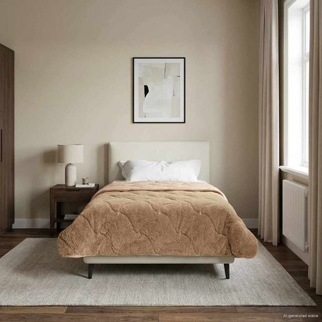 vidaXL Duvet d'été simple Matelassé Taupe 135 x 220 cm