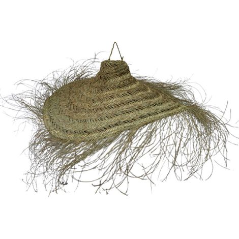 Techo redondo en Esparto Ø50cm - Lámpara de techo en fibra vegetal - luz natural del interior (1/2)