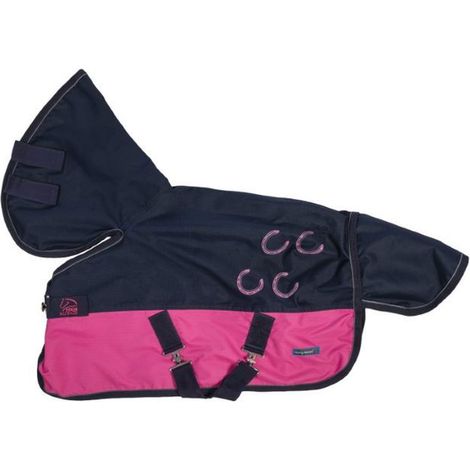 Regendecke -Funny Horses-: 50 cm, rosa e blu scuro