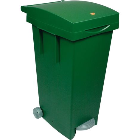 Bidone con ruote e pedale per raccolta differenziata 80Lt ICS - Green (1/3)
