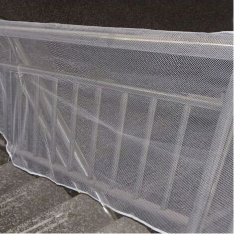Filet Sécurité Balcon 3m Protection Enfants Animaux Maille Garde-Corps Escalier Blanc (1/3)
