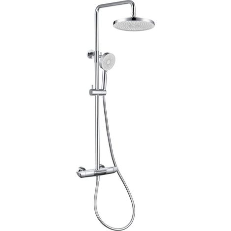 Swiss Aqua Technologies Ensemble bain/douche 3 jets avec mitigeur thermostatique de baignoire + douche de tête + douchette à main, chrome (SATSSTVK)