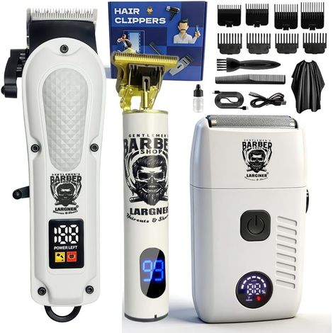 Tondeuse à cheveux sans fil pour homme, tondeuse à cheveux électrique, ensemble de tondeuse à barbe rechargeable, tondeuse de barbier, rasoir électrique, cadeaux pour homme (1/5)