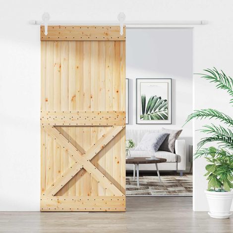 vidaXL Porta scorrevole Naturale e Bianco 95 x 210 cm