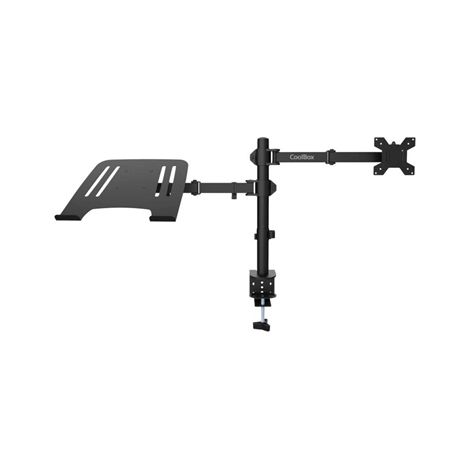 COOLBOX Soporte Monitor+Portátil Monobrazo Acero
