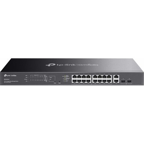 Switch réseau TP-Link Omada ES220GMP, administrable, Gigabit Ethernet L2 (10/100/1000), alimentation par Ethernet (PoE), noir (1/4)