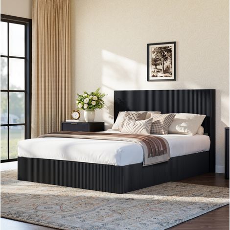 lit adulte lit coffre rangement 160x200 noir OKMYHOME (1/5)