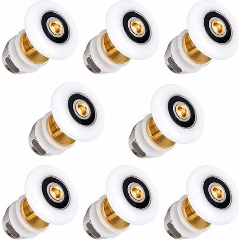 Sliding Shower Door Roller, 8 Pieces Brass Replacement Shower Roller, 20mm Sliding Glass Door Roller, Sliding Glass Door Bearing Roller. (1/5)