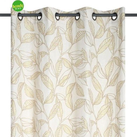 Tenda Hemera Rideau Stof 140 x 260 cm tortora con foglie (1/3)