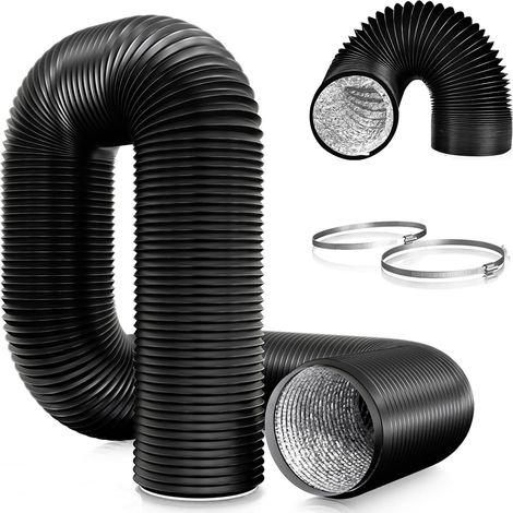 125 mm Tuyau ventilation en PVC 3m pour hotte aspirante noir (1/5)