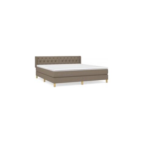 Sommier à lattes de lit avec matelas Taupe 160x200 Tissu (1/5)
