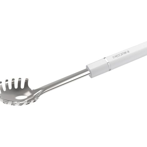 Pedrini Servispaghetti Lillo de Acero Inoxidable Pulido con Mango Blanco 33,5 cm