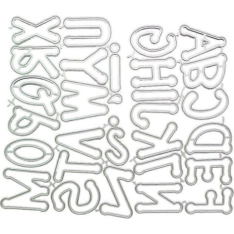 Stanzschablone für Großbuchstaben aus Metall, ideal zum Basteln von Scrapbooking-Alben, Papierkarten und anderen Bastelarbeiten.