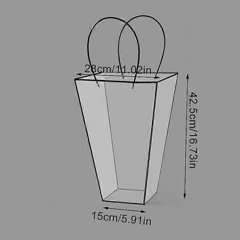 Sac à main fourre-tout en PVC pour fleuriste, avec poignée, pour emballer et ranger vos fleurs et cadeaux.
