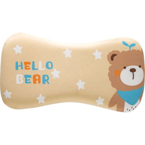 Double Layer Adjustable Kids Memory Foam Pillow Washable Neck Protection Toddler Pillow for Kindergarten Nap Little Bear 3cm