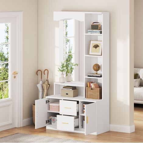 möbel aufbewahrungsmöbel schrank spiegel 90 40 180 cm OKMYHOME (1/5)