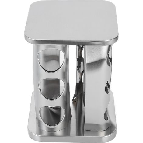 Porte-épices rotatif en acier inoxydable, support pour pots à épices rotatifs, pour plan de travail, couleur acier inoxydable (1/5)