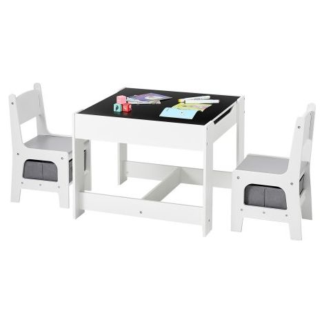 Ensemble table et 2 chaises pour enfants avec espace de rangement (1/5)