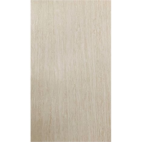 Pannello decorativo effetto pietra travertino gres set 6 pz 4,3 mt2 rivestimento murale PVC in UV 120 x 60 Travertino beige (1/5)
