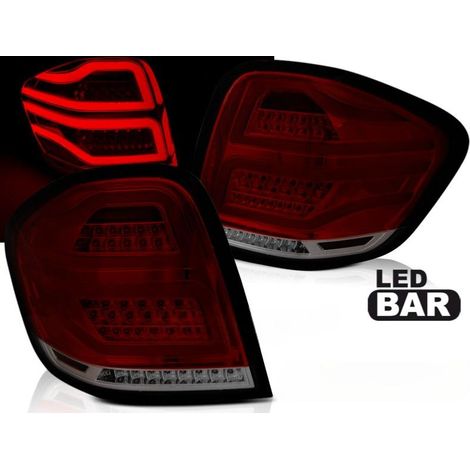 Paire de feux arriere Mercedes Classe M W164 09-11 LED BAR rouge fume