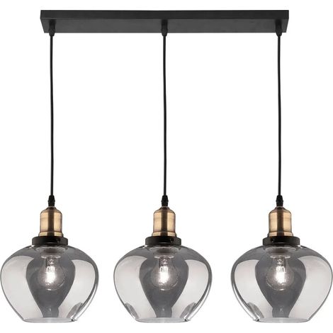 [NEUWERTIG] B-Ware Nova Luce Pendelleuchte Hängeleuchte Cedro Schwarz Dimmbar E27 Led 3 Flammig