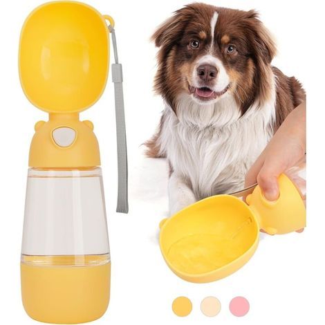 Multifunktionale Trinkflasche für Hunde, tragbarer Reisebrunnen mit Futterbehälter (1/5)