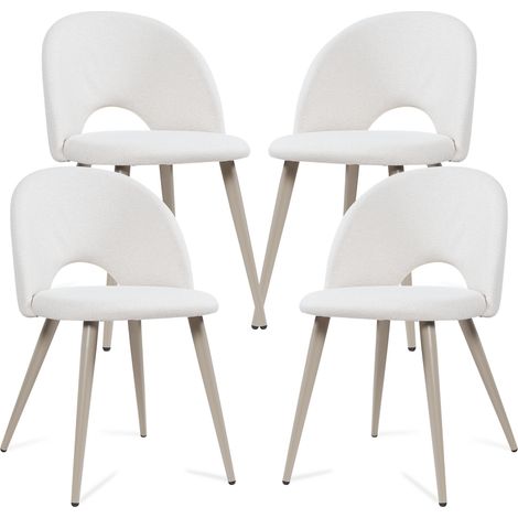 Esszimmerstuhl Karijoki 4er Set Webstoff Beige [en.casa]