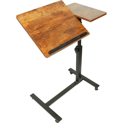 Skecten® mobiler Betttisch auf Rollen,Laptoptisch，höhenverstellbar，Couch-Tisch， Bett-Beistelltisch für Krankenbett，Schreibtisch für Bett, Sofa, Outdoor (1/5)