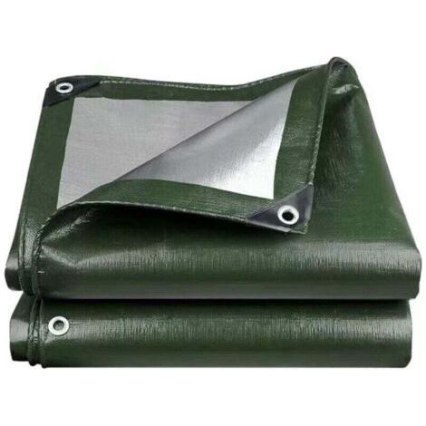 Ortviai Reversible, Waterproof Outdoor Tarpaulin 150 g with Eyelets – Grey/Green – 3 x 6 m--DTEKGAZ (1/4)