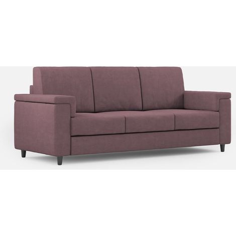 Sofá 3 plazas tapizado 208 cm estilo moderno salón Marrak 180 - Morado (1/5)