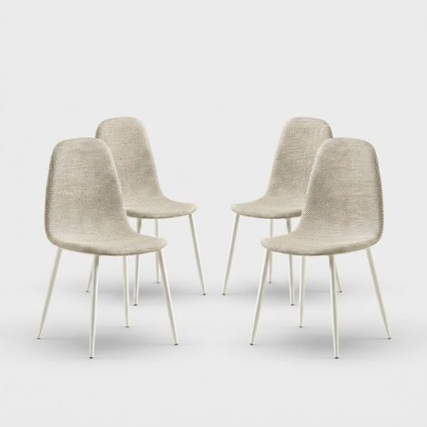 Set 4 sedie da pranzo in similrattan imbottite Evelyn - Beige (1/5)